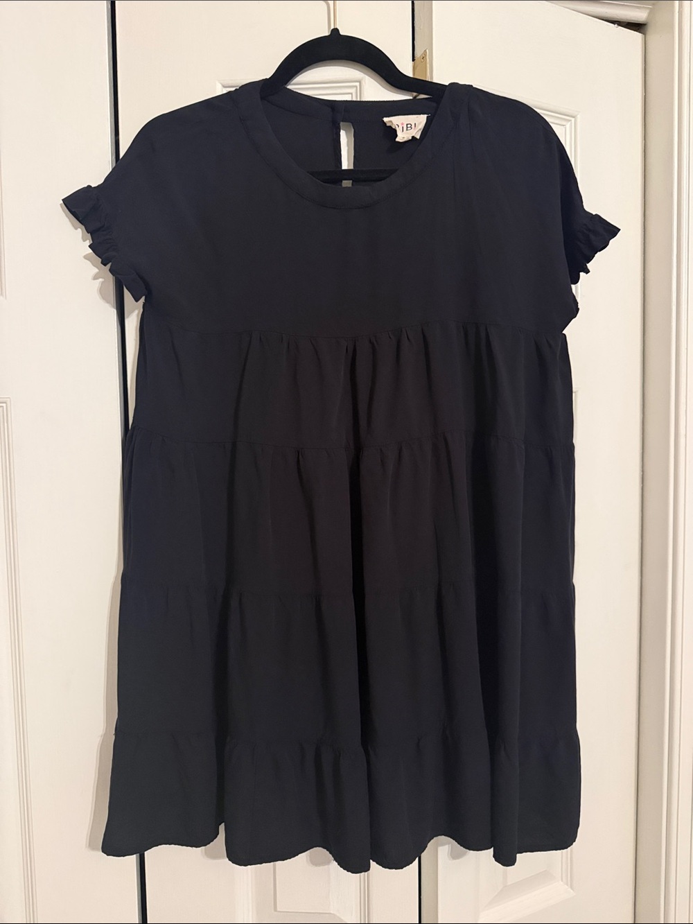 BiBi Black Tiered Short-Sleeve Mini Dress / Tunic
